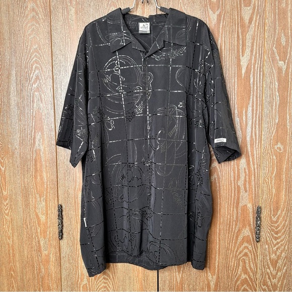 Vtg South Pole Men's Streetwear Textured Black Casual Button Down Shirt XXL Top - Picture 1 of 11